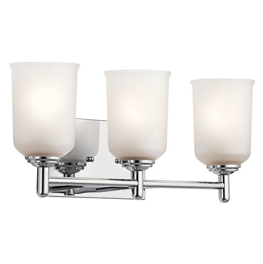 KICHLER 45574CH Shailene 21" 3 Light Vanity Light with Satin Etched Glass in Chrome