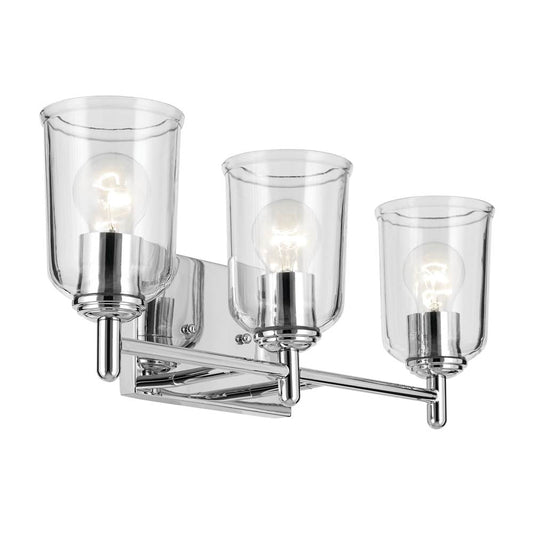 KICHLER 45574CHCLR Shailene 21" 3-Light Vanity Light with Clear Glass in Chrome