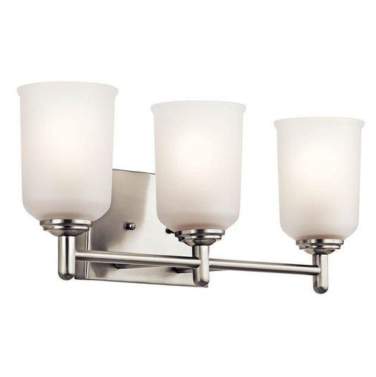 KICHLER 45574NI Shailene 21" 3 Light Vanity Light with Satin Etched Glass in Olde Bronze