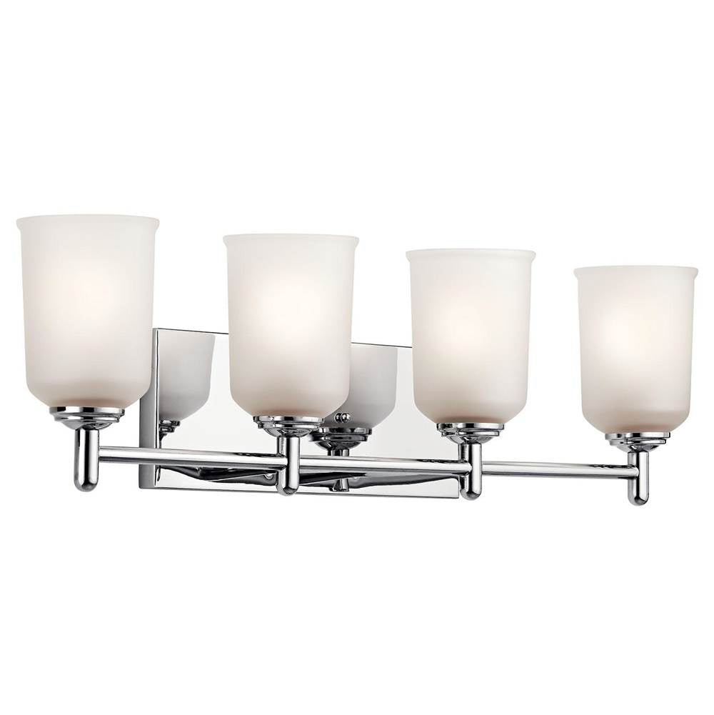 KICHLER 45575CH Shailene 29.5" 4 Light Vanity Light with Satin Etched Glass in Chrome