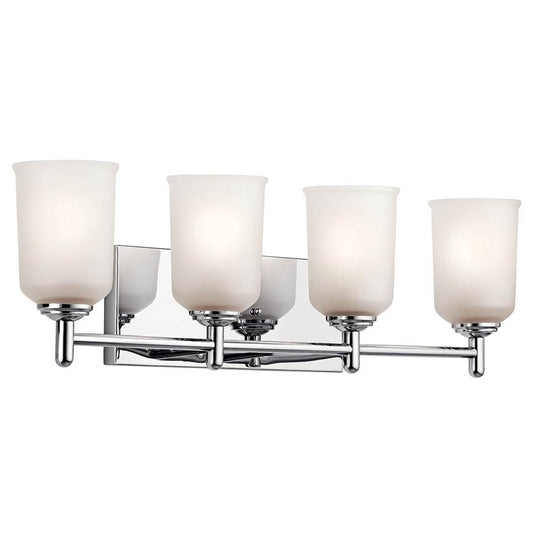 KICHLER 45575CH Shailene 29.5" 4 Light Vanity Light with Satin Etched Glass in Chrome