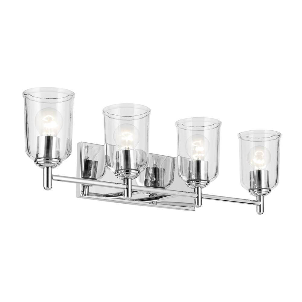KICHLER 45575CHCLR Shailene 29.75" 4-Light Vanity Light with Clear Glass in Chrome