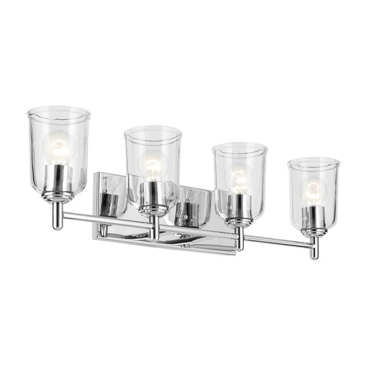 KICHLER 45575CHCLR Shailene 29.75" 4-Light Vanity Light with Clear Glass in Chrome