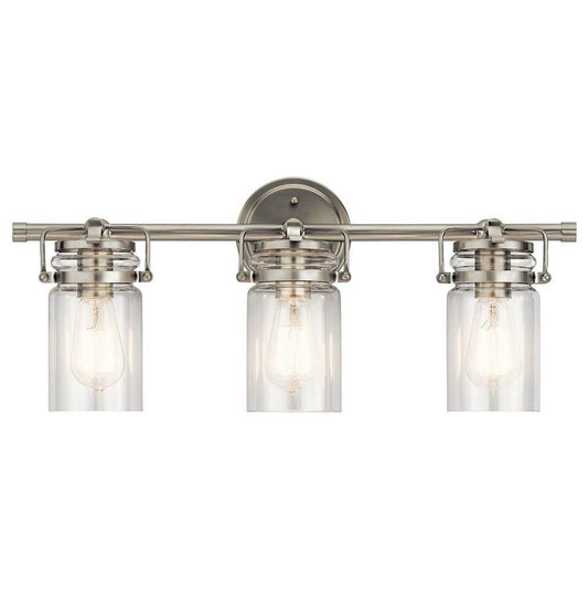KICHLER 45689NI Brinley 24" 3 Light Vanity Light with Clear Glass in Brushed Nickel
