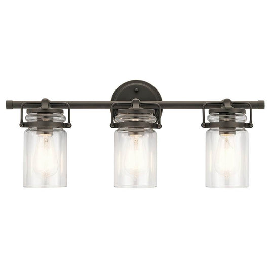 KICHLER 45689OZ Brinley 24" 3 Light Vanity Light with Clear Glass in Olde Bronze