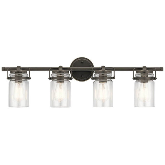 KICHLER 45690OZ Brinley 32.25" 4 Light Vanity Light with Clear Glass in Olde Bronze