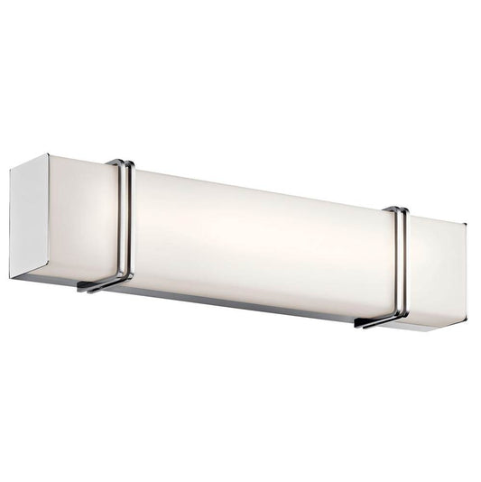 KICHLER 45838CHLED Impello 24.25" LED Linear Vanity Light with Satin Etched White Glass, Chrome