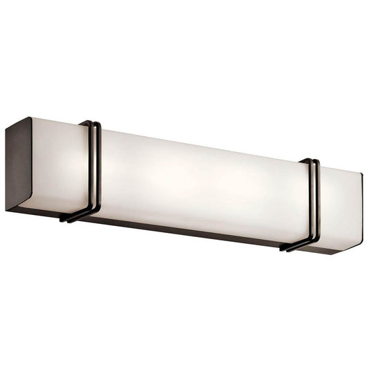 KICHLER 45838OZLED Impello 24.25" LED Linear Vanity Light with Satin Etched White Glass, Olde Bronze