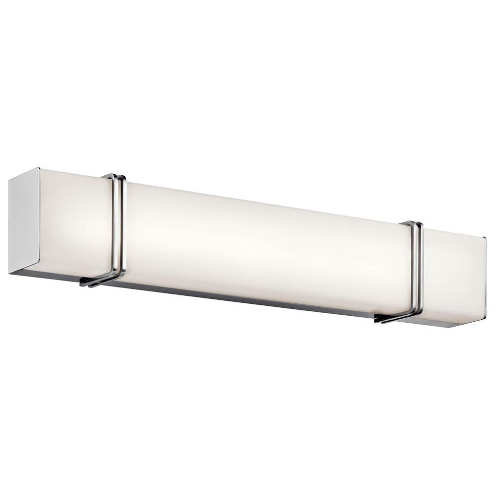 KICHLER 45839CHLED Impello 30.25" LED Linear Vanity Light with Satin Etched White Glass, Chrome