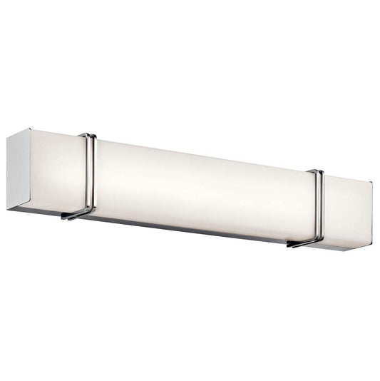 KICHLER 45839CHLED Impello 30.25" LED Linear Vanity Light with Satin Etched White Glass, Chrome