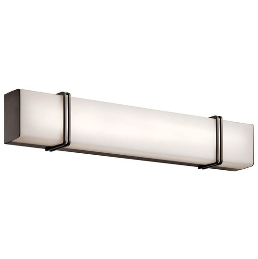 KICHLER 45839OZLED Impello 30.25" LED Linear Vanity Light with Satin Etched White Glass, Olde Bronze