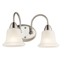 KICHLER 45882NI Nicholson 16" 2 Light Vanity Light with Satin Etched Glass in Brushed Nickel