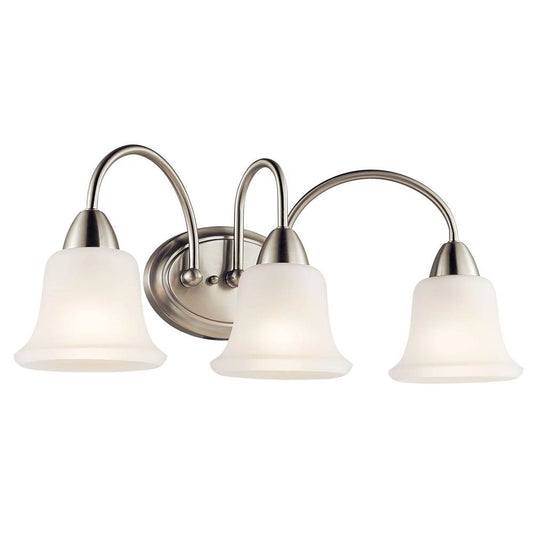KICHLER 45883NI Nicholson 24" 3 Light Vanity Light with Satin Etched Glass in Brushed Nickel