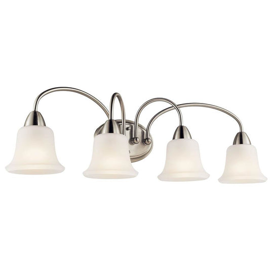 KICHLER 45884NI Nicholson 33" 4 Light Vanity Light with Satin Etched Glass in Brushed Nickel