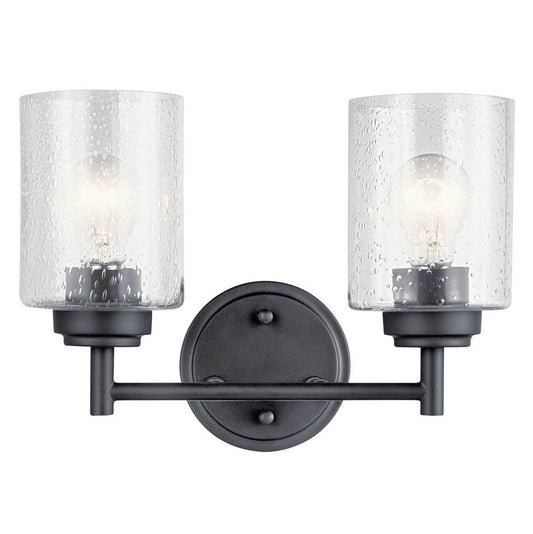 KICHLER 45885BK Winslow 2 Light Vanity Light Black