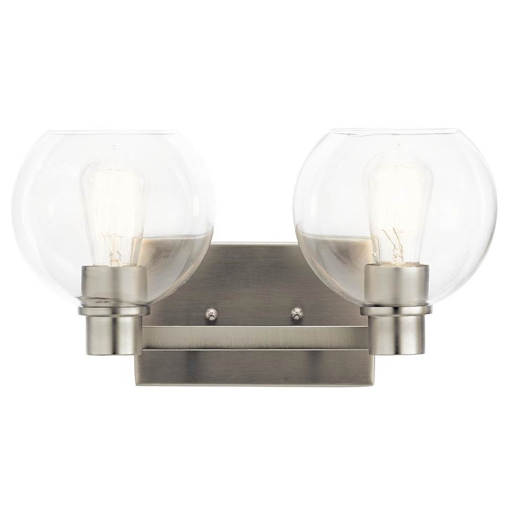 KICHLER 45893NI The Harmony 15.5 inch 2 Light vanity light with clear glass Brushed Nickel