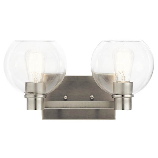 KICHLER 45893NI The Harmony 15.5 inch 2 Light vanity light with clear glass Brushed Nickel