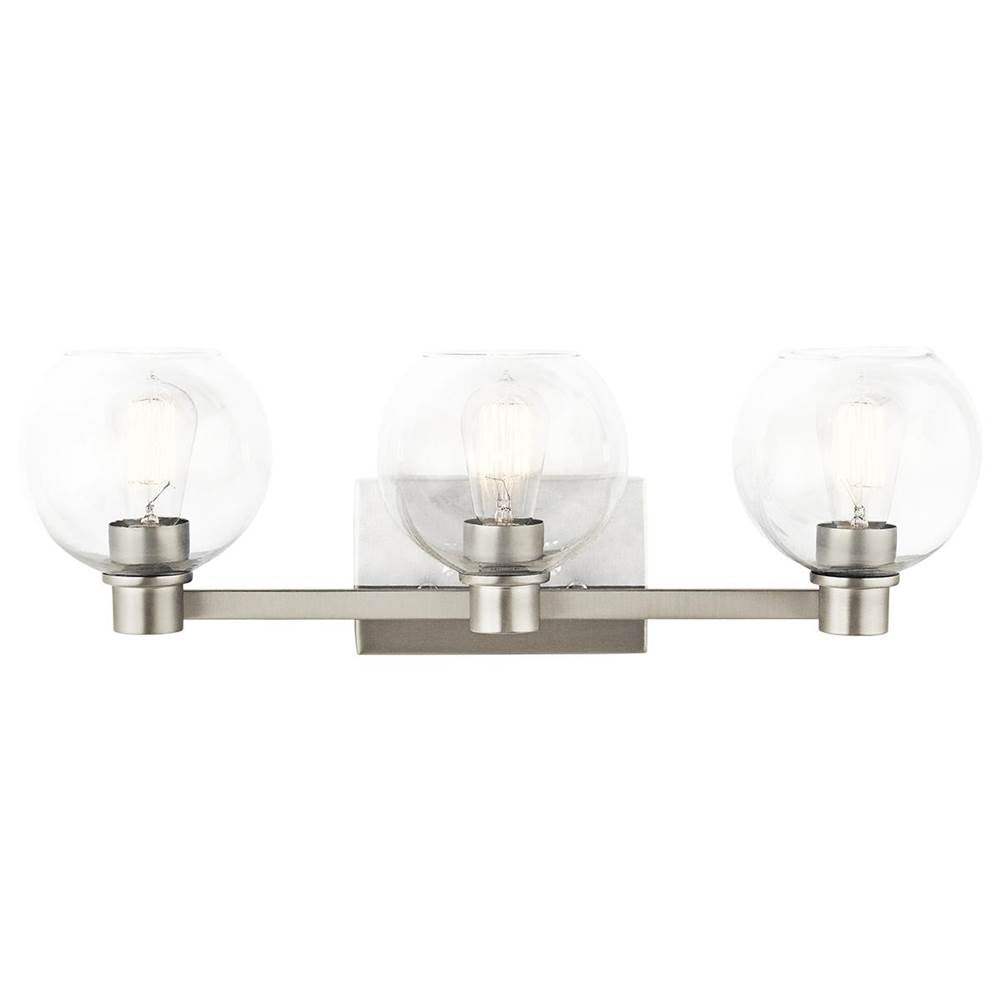 KICHLER 45894NI The Harmony 24.5 inch 3 light vanity with clear glass Brushed Nickel