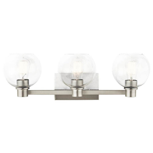 KICHLER 45894NI The Harmony 24.5 inch 3 light vanity with clear glass Brushed Nickel