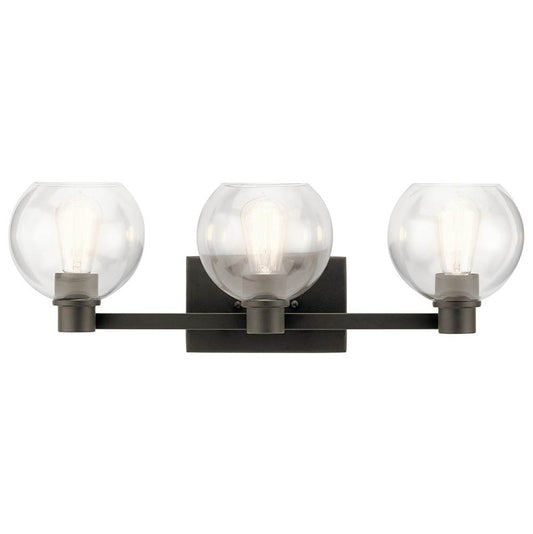 KICHLER 45894OZ The Harmony 24.5 inch 3 light vanity light with clear glass Olde Bronze
