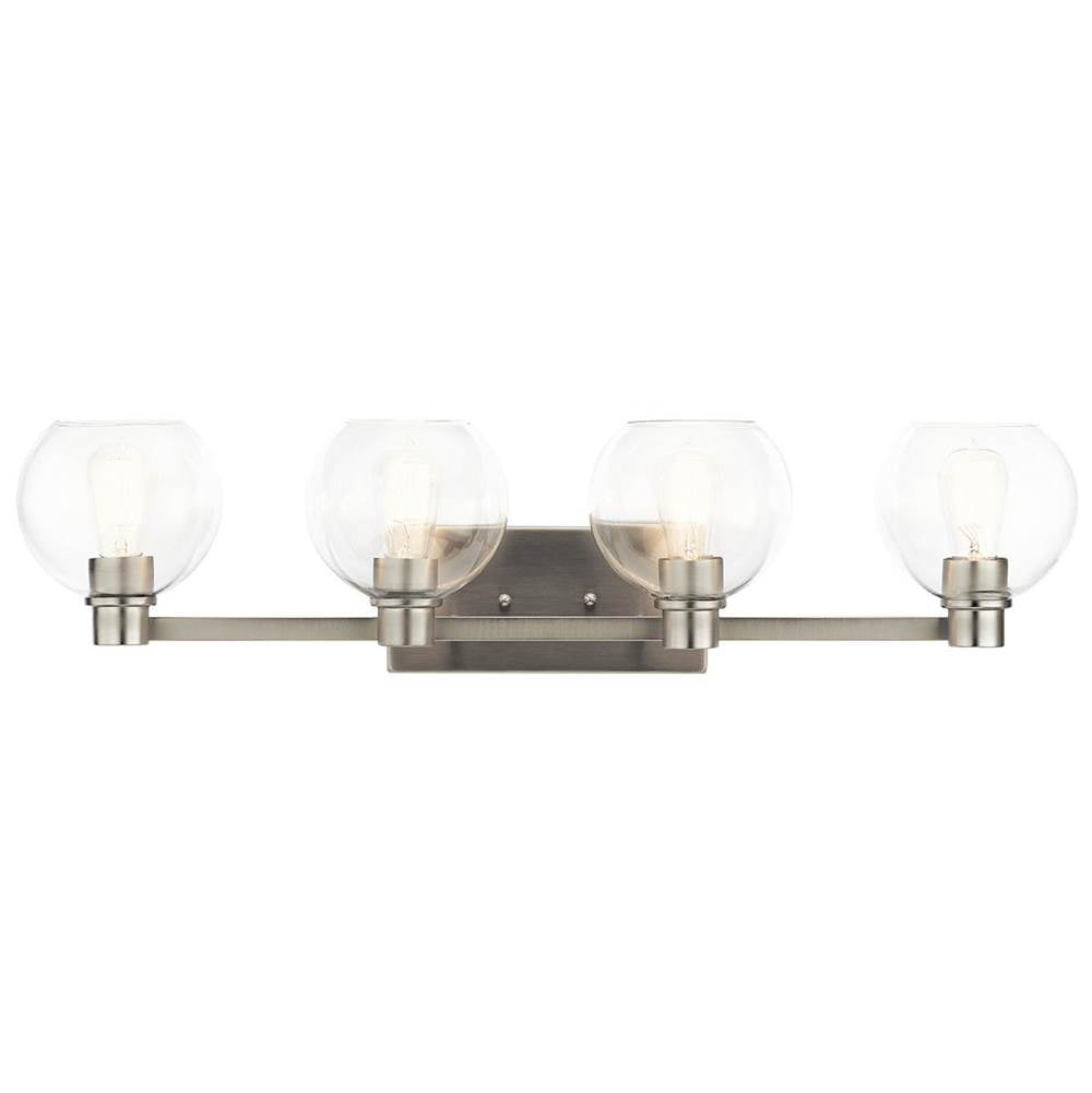 KICHLER 45895NI The Harmony 33.5 inch 4 Light vanity light with clear glass Brushed Nickel