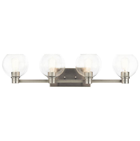 KICHLER 45895NI The Harmony 33.5 inch 4 Light vanity light with clear glass Brushed Nickel