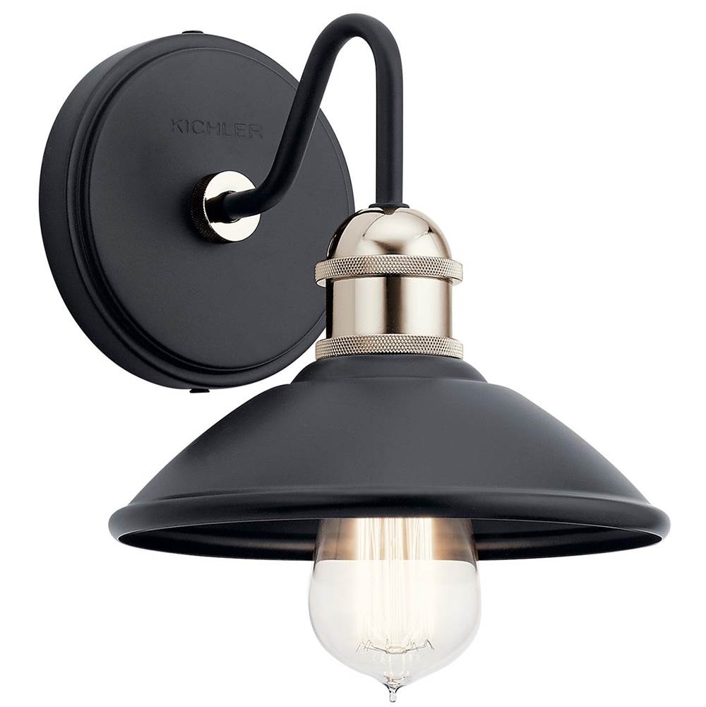 KICHLER 45943BK Clyde 1 Light Wall Sconce Black
