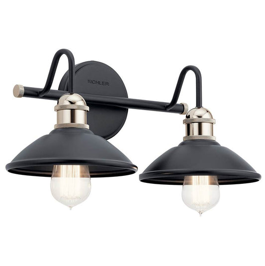 KICHLER 45944BK Clyde 2 Light Vanity Light Black