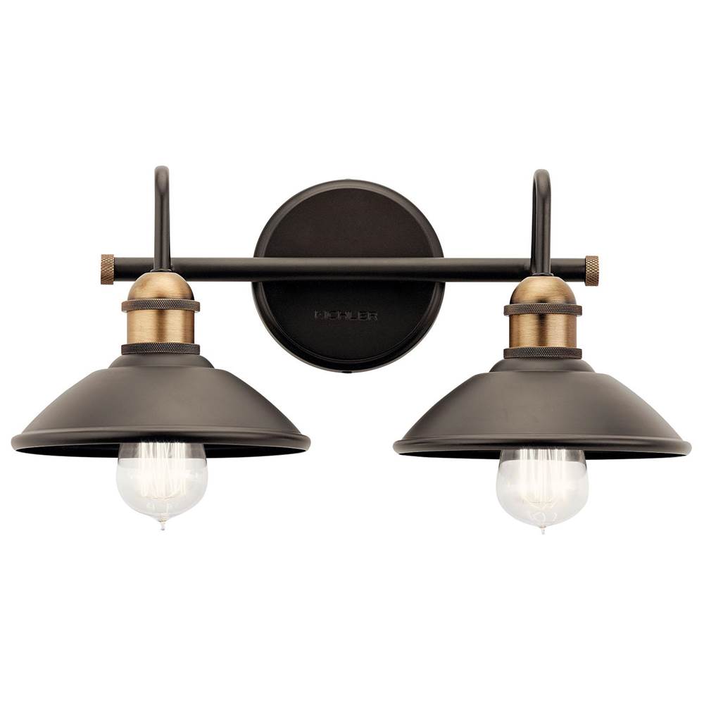 KICHLER 45944OZ Clyde 7.25 inch 2 Light Vanity Light in Olde Bronze