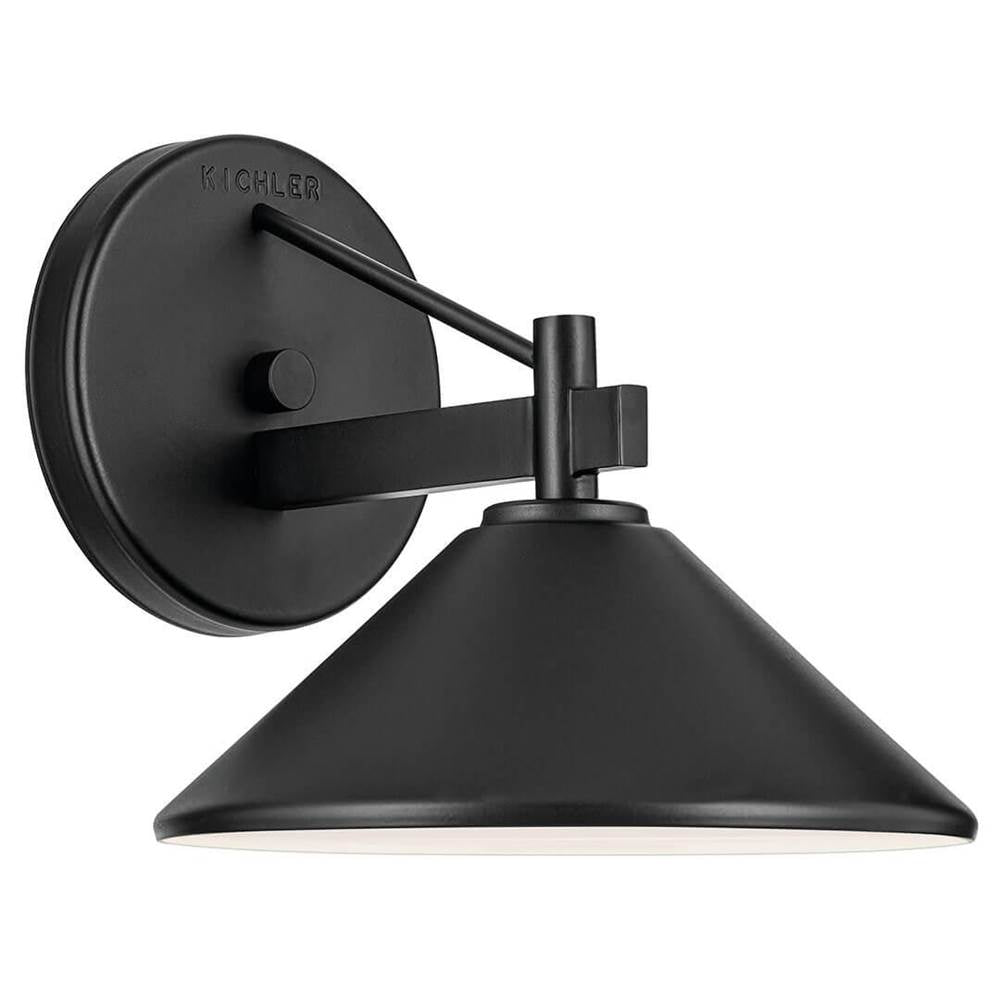 KICHLER 49059BK Ripley 8" 1-Light Outdoor Wall Light in Black