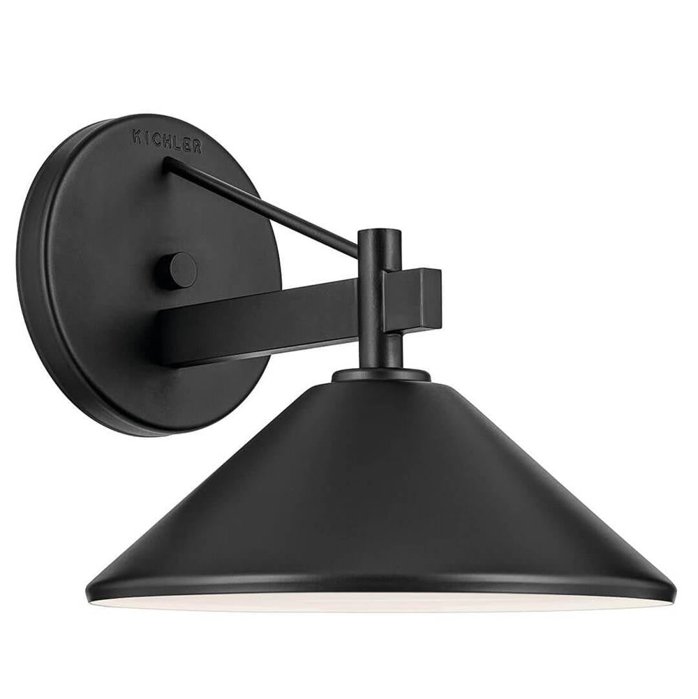 KICHLER 49060BK Ripley 10" 1-Light Outdoor Wall Light in Black