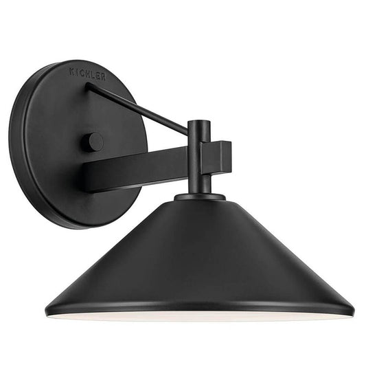 KICHLER 49060BK Ripley 10" 1-Light Outdoor Wall Light in Black