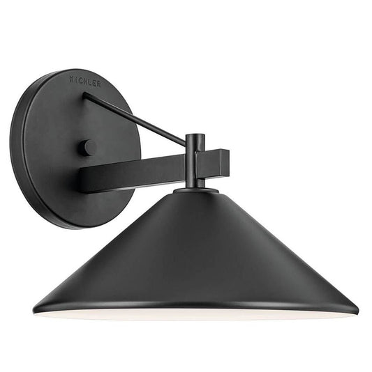 KICHLER 49061BK Ripley 12" 1-Light Outdoor Wall Light in Black