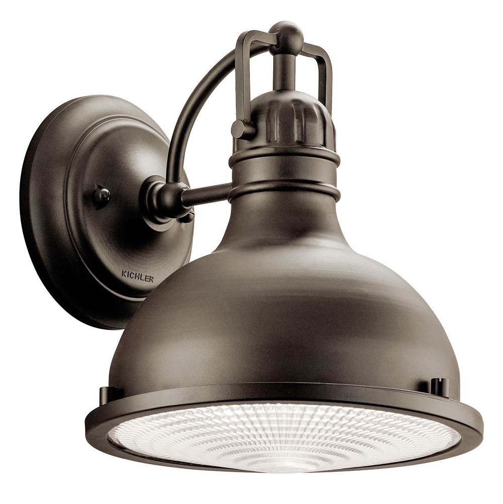 KICHLER 49065OZ Hatteras Bay 9.5" 1 Light Indoor/Outdoor Wall Sconce with Clear Fresnel Lens in Olde Bronze