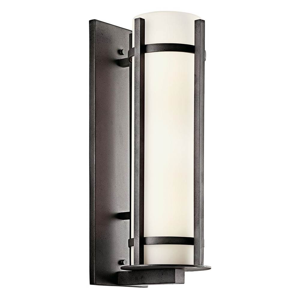 KICHLER 49121AVI Camden 22.5" 2 Light Outdoor Wall Light with Opal Etched Glass in Anvil Iron
