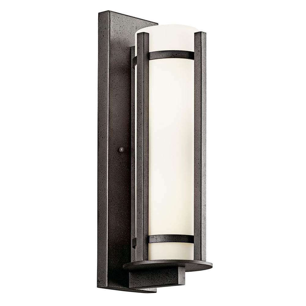 KICHLER 49122AVI Camden 26" 3 Light Outdoor Wall Light with Opal Etched Glass in Anvil Iron