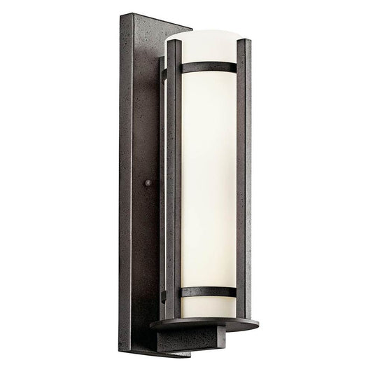 KICHLER 49122AVI Camden 26" 3 Light Outdoor Wall Light with Opal Etched Glass in Anvil Iron