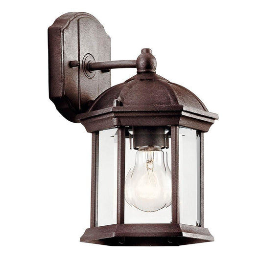 KICHLER 49183TZ Barrie 10.25" 1 Light Outdoor Wall Light with Clear Beveled Glass in Tannery Bronze