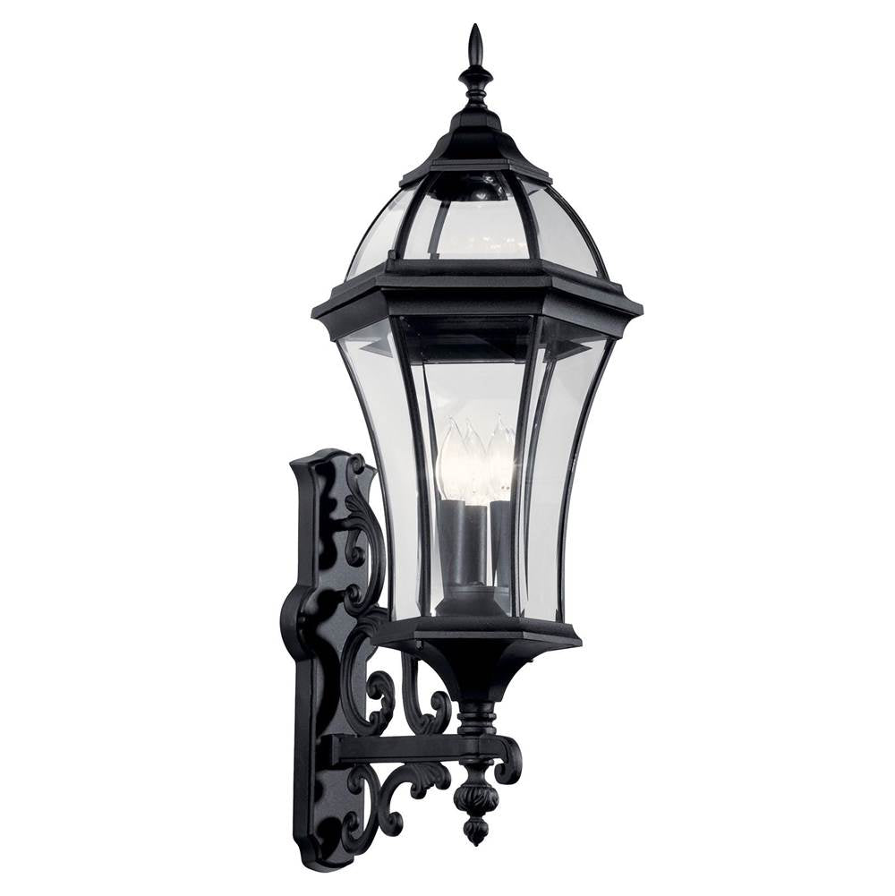 KICHLER 49185BK Townhouse 3 Light Wall Light Black