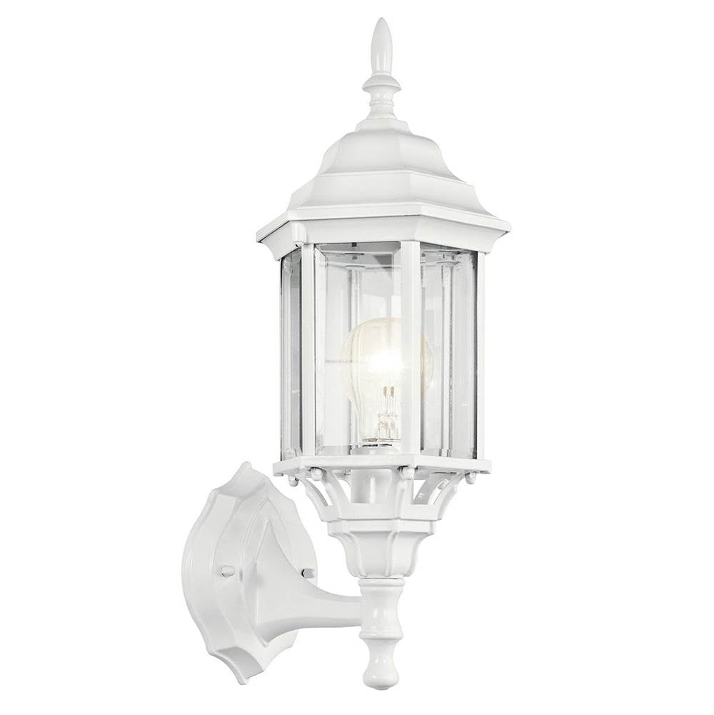 KICHLER 49255WH Chesapeake 17" 1 Light Outdoor Wall Light with Clear Beveled Glass in White