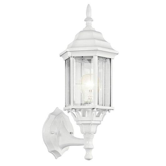 KICHLER 49255WH Chesapeake 17" 1 Light Outdoor Wall Light with Clear Beveled Glass in White