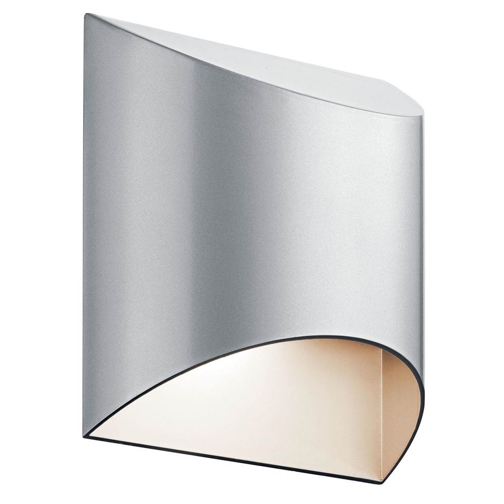 KICHLER 49278PLLED Wesley 7.5" LED Outdoor 1 Light Wall Light in Platinum