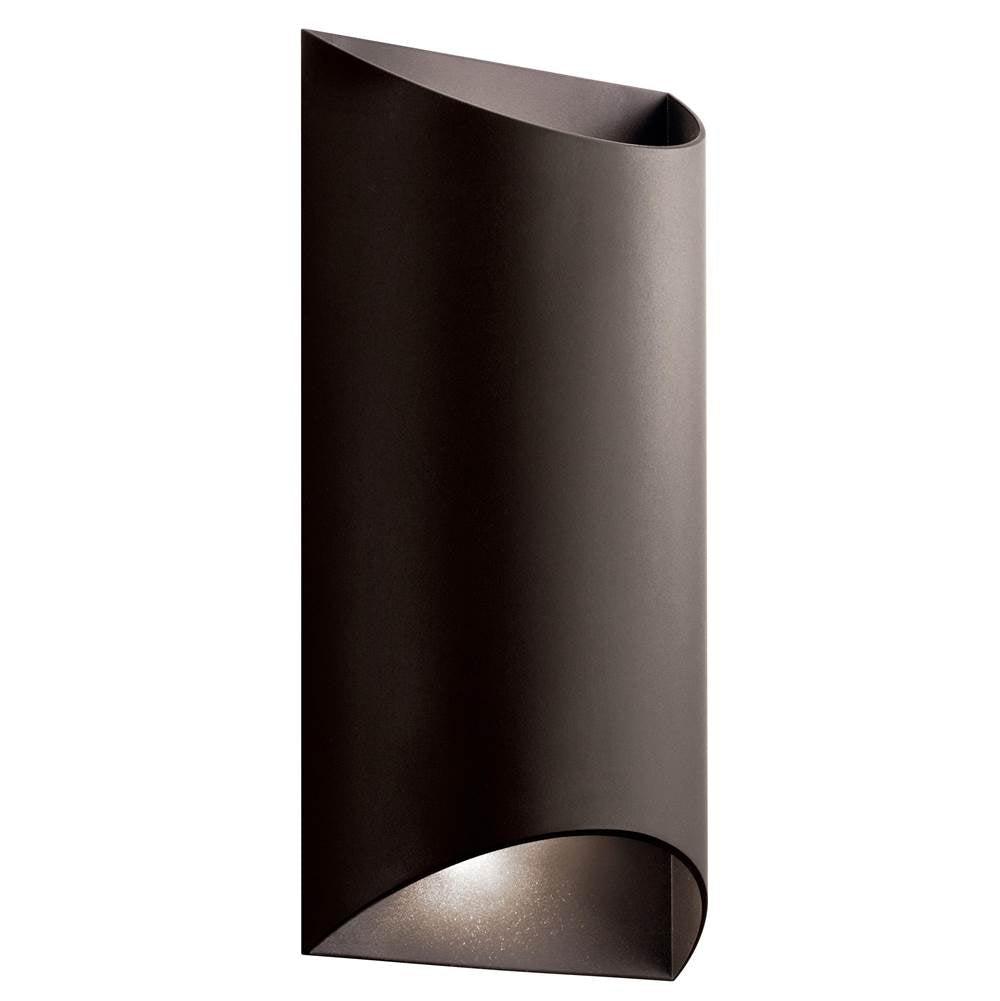KICHLER 49279AZTLED Wesley 14" LED Outdoor 2 Light Wall Light in Textured Architectural Bronze