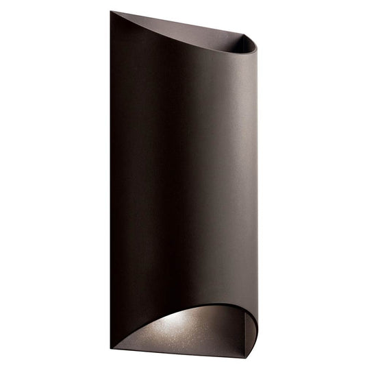 KICHLER 49279AZTLED Wesley 14" LED Outdoor 2 Light Wall Light in Textured Architectural Bronze