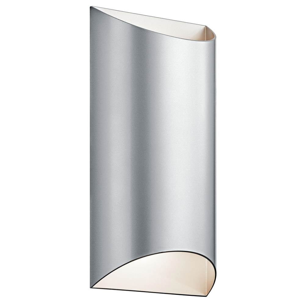 KICHLER 49279PLLED Wesley 14" LED Outdoor 2 Light Wall Light in Platinum