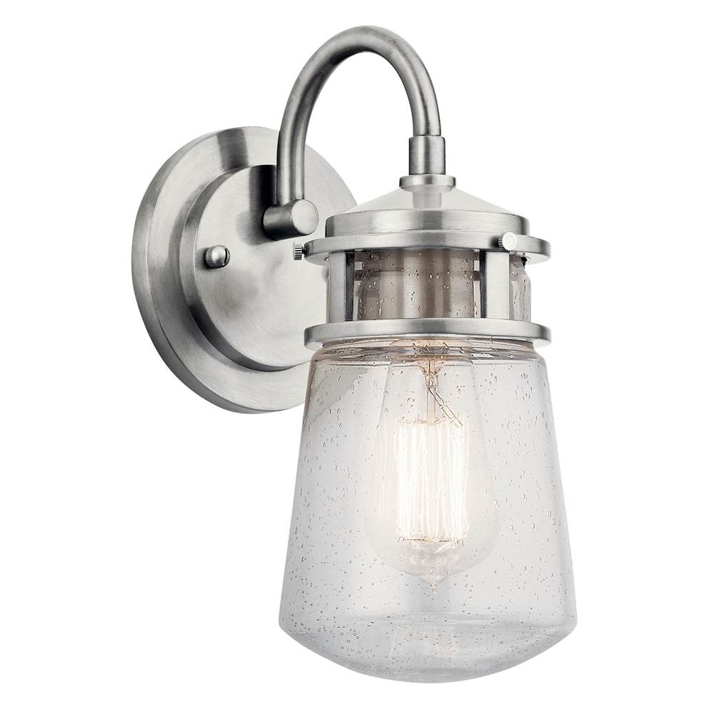 KICHLER 49444BA Lyndon 11.25" 1 Light Wall Light with Clear Seeded Glass Brushed Aluminum
