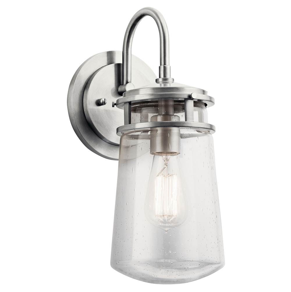 KICHLER 49445BA Lyndon 15" 1 Light Wall Light with Clear Seeded Glass Brushed Aluminum