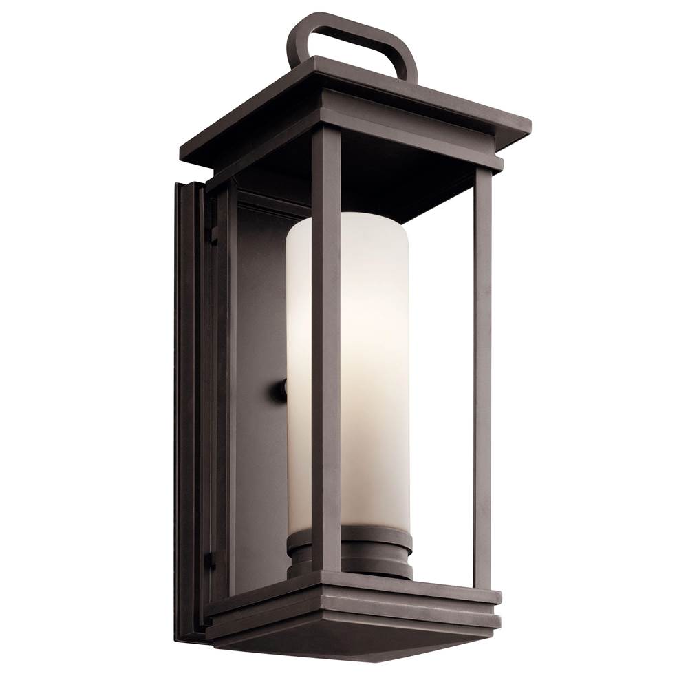 KICHLER 49475RZ South Hope 17.75" 1 Light Outdoor Wall Light with Satin Etched Cased Opal Glass in Rubbed Bronze