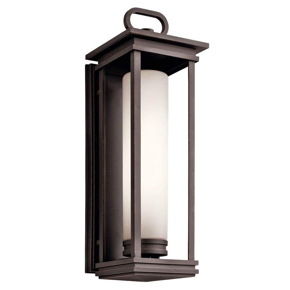 KICHLER 49499RZ South Hope 28" 2 Light Outdoor Wall Light with Satin Etched Cased Opal Glass in Rubbed Bronze