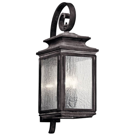 KICHLER 49503WZC Wiscombe Park 26.25" 4 Light Outdoor Wall Light with Clear Seeded Glass in Weathered Zinc